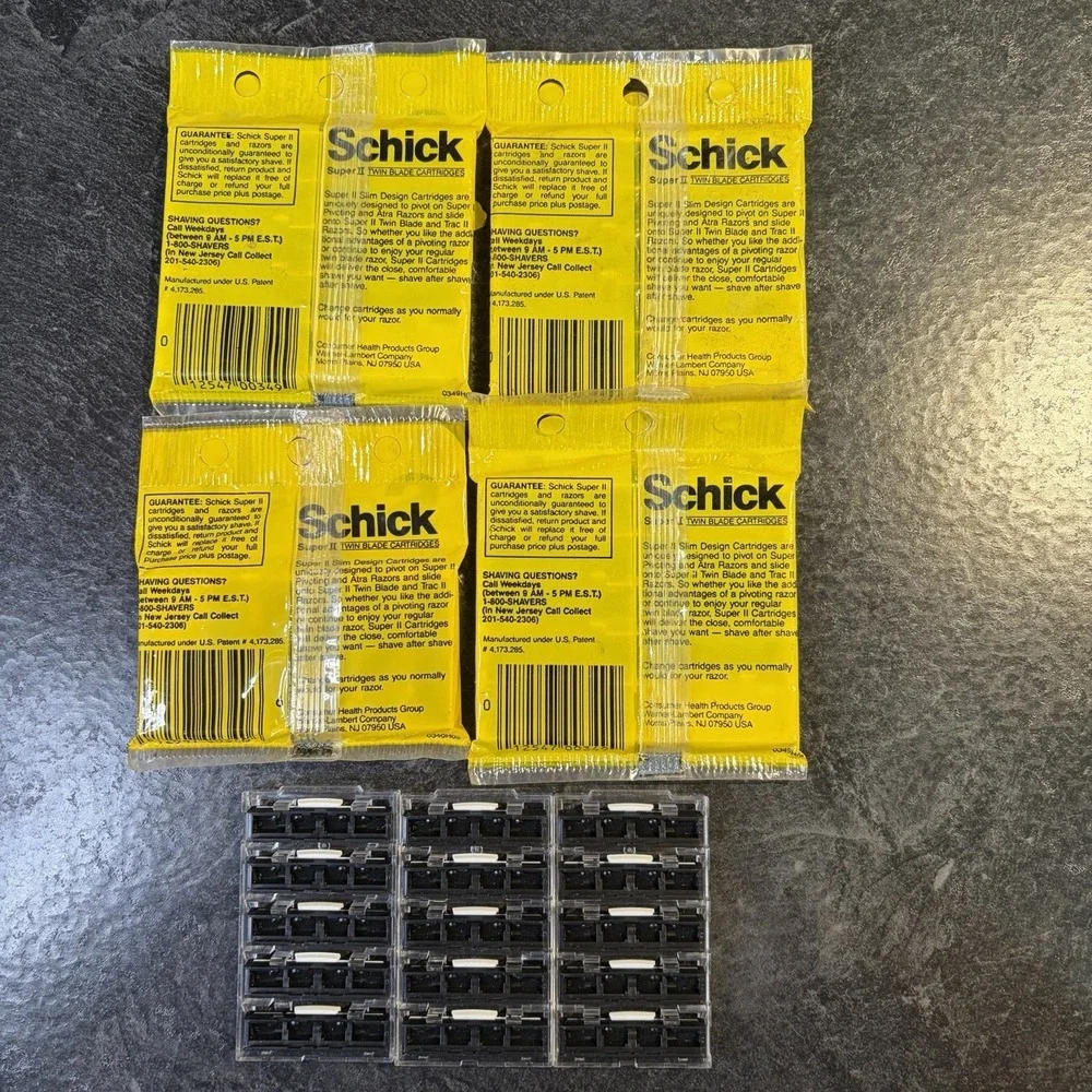 Vintage Schick Super II Twin Blade Razor Cartridges Fits ATRA Trac II 47 Count
